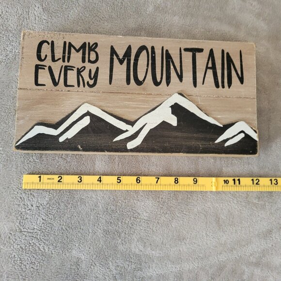 Climb Every Mountain Box Art Hanging Brown Home Decor Decorative S94E - Picture 3 of 8
